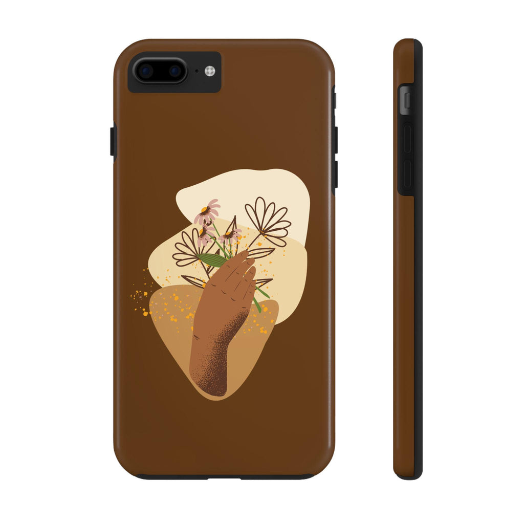 Floral Hand Phone Case: Botanical Tough Phone Cover