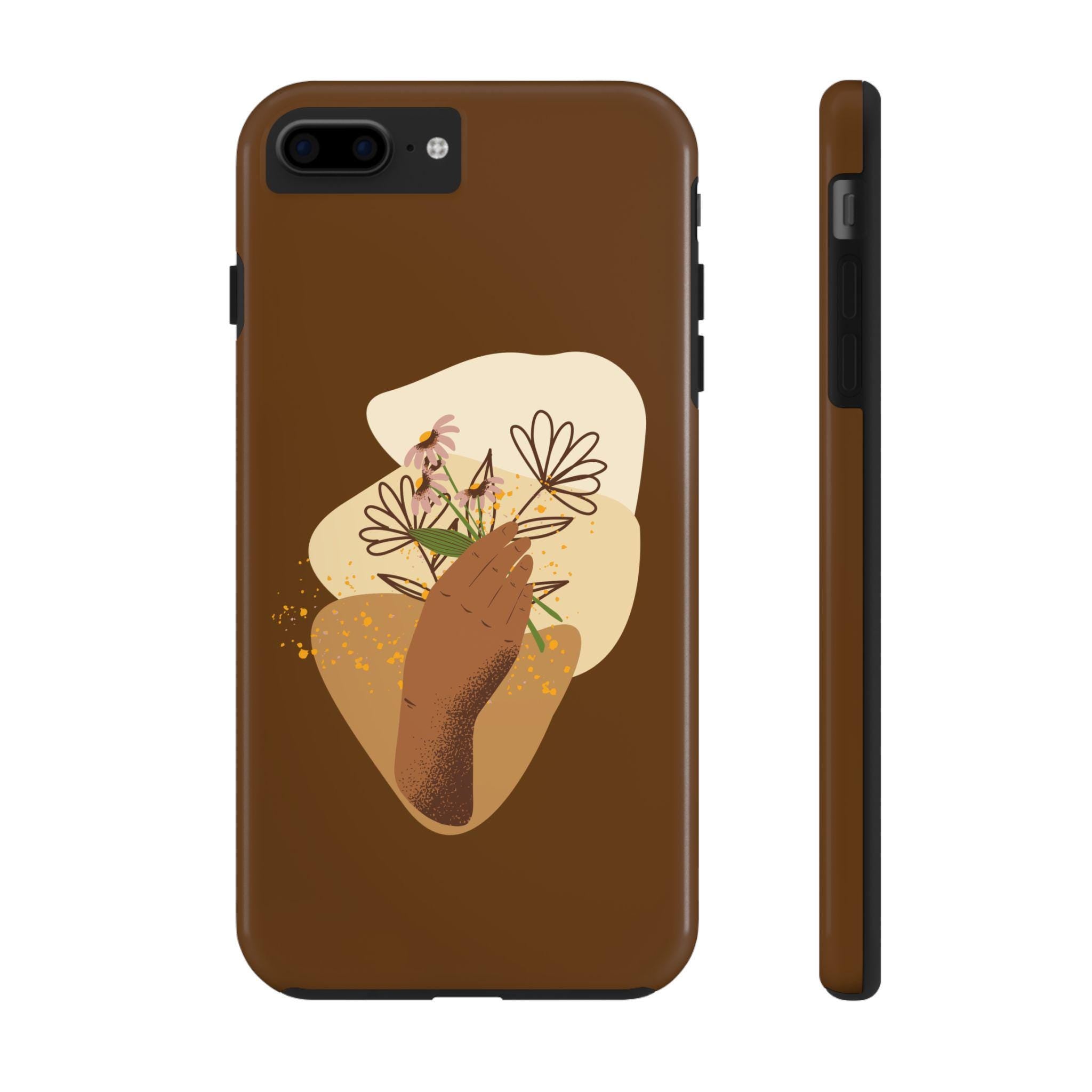 Floral Hand Phone Case: Botanical Tough Phone Cover
