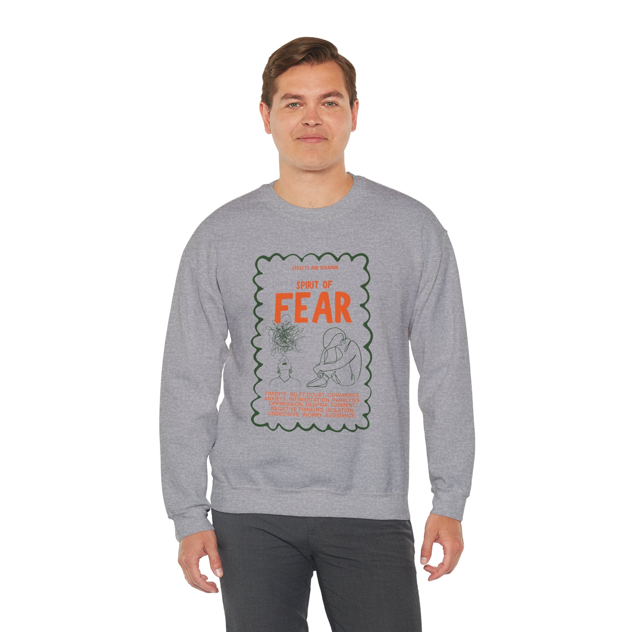Christian Sweatshirt - Spirit of Fear Spirit of Power Faith Bible Verse Clothing