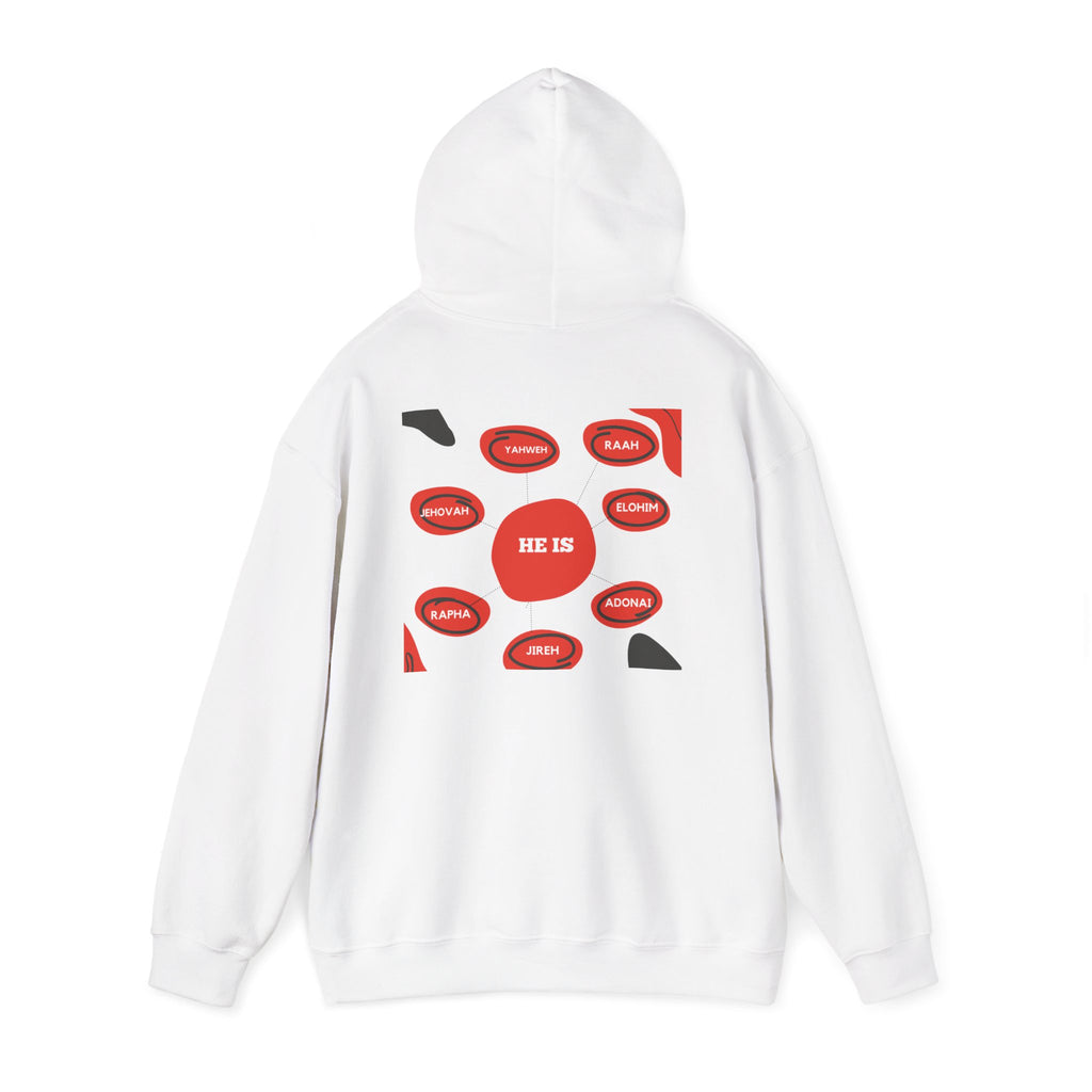 God Names Unisex Hoodie - Yahweh, El Shaddai, Elohim, Adonai, Jehovah Jireh, Jehovah Rapha, Jehovah Nissi, Jehovah Shalom, Jehovah Raah,