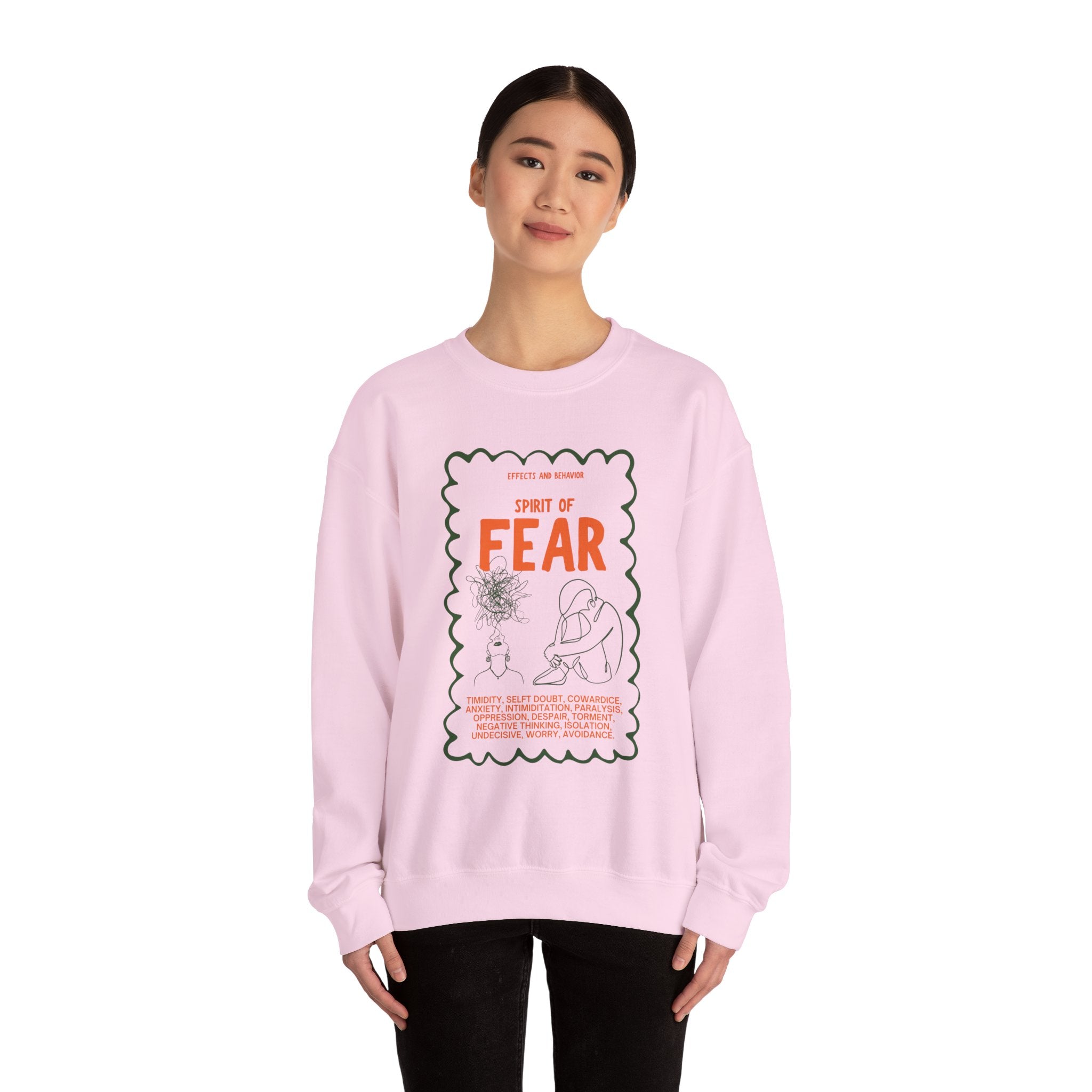 Christian Sweatshirt - Spirit of Fear Spirit of Power Faith Bible Verse Clothing