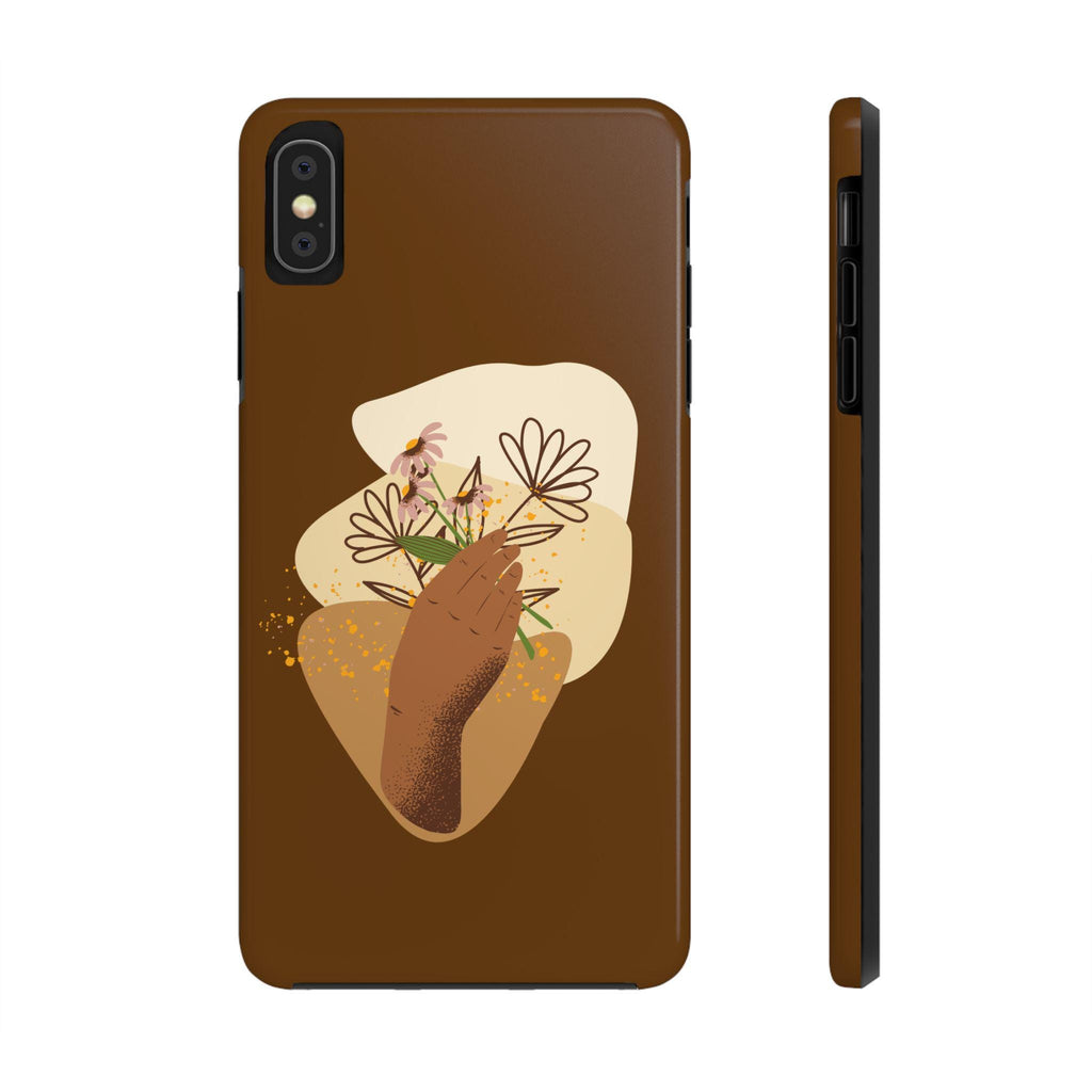 Floral Hand Phone Case: Botanical Tough Phone Cover