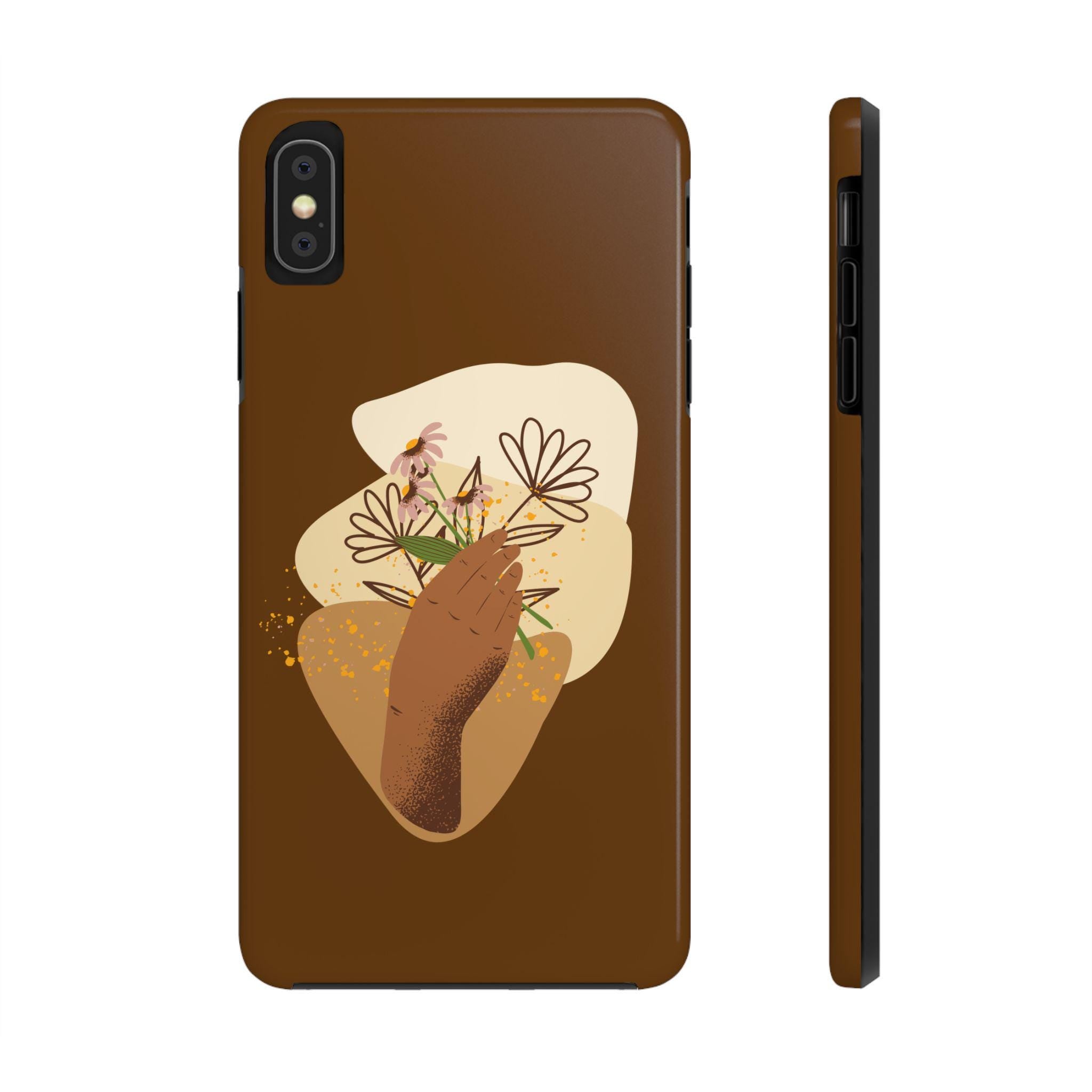 Floral Hand Phone Case: Botanical Tough Phone Cover