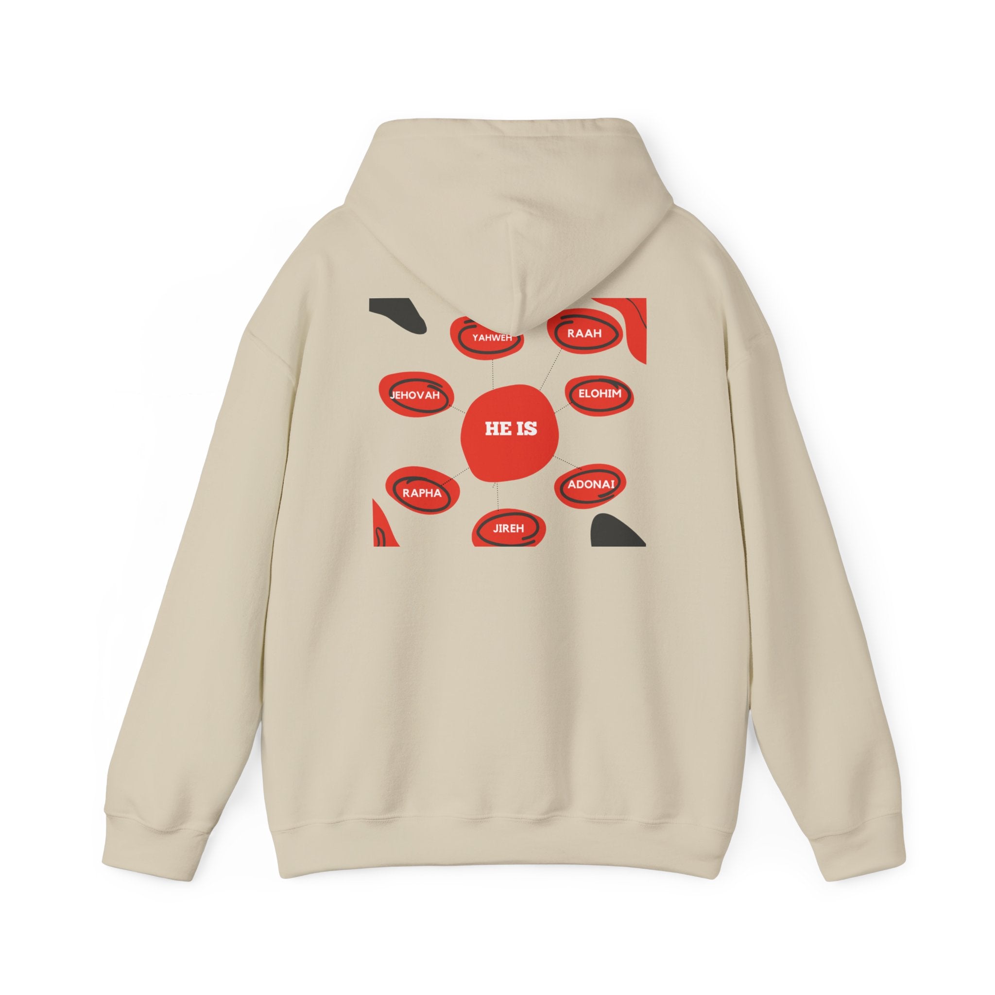 God Names Unisex Hoodie - Yahweh, El Shaddai, Elohim, Adonai, Jehovah Jireh, Jehovah Rapha, Jehovah Nissi, Jehovah Shalom, Jehovah Raah,