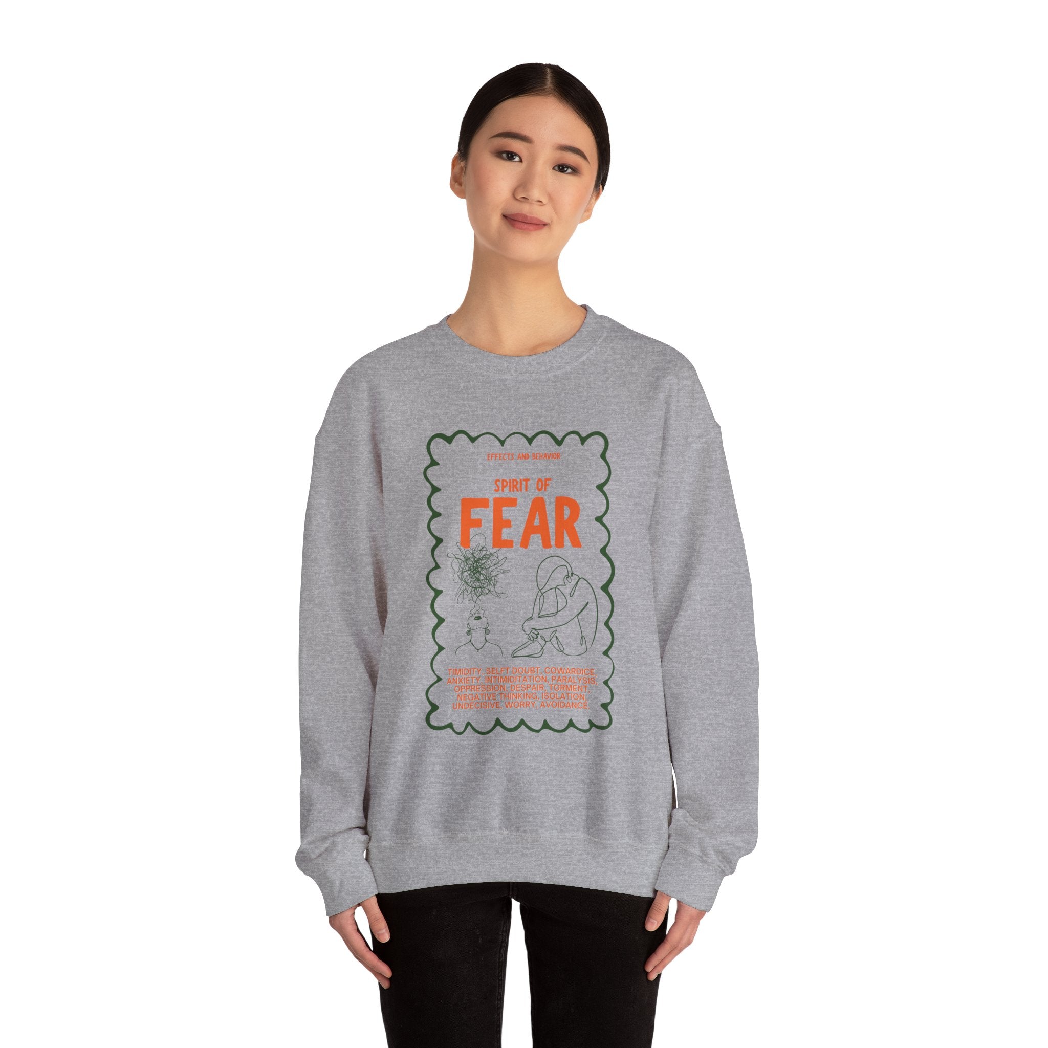 Christian Sweatshirt - Spirit of Fear Spirit of Power Faith Bible Verse Clothing