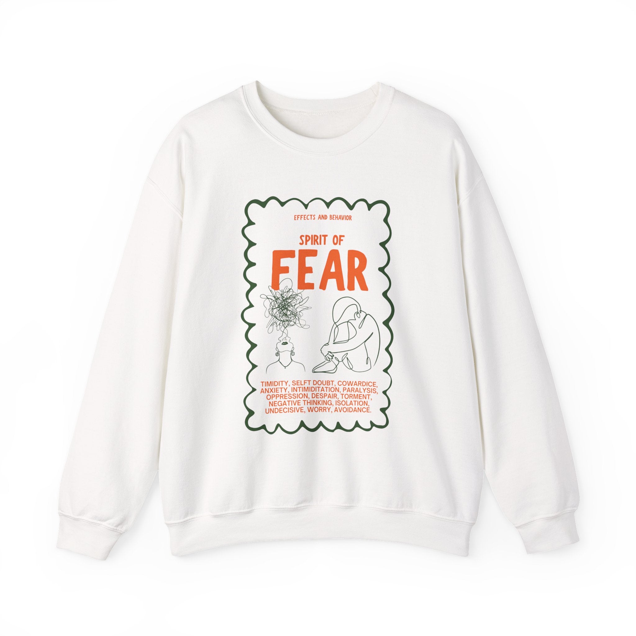 Christian Sweatshirt - Spirit of Fear Spirit of Power Faith Bible Verse Clothing