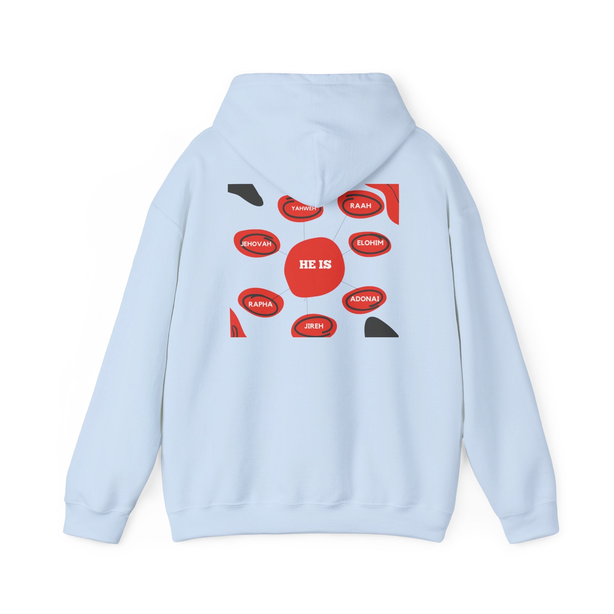God Names Unisex Hoodie - Yahweh, El Shaddai, Elohim, Adonai, Jehovah Jireh, Jehovah Rapha, Jehovah Nissi, Jehovah Shalom, Jehovah Raah,