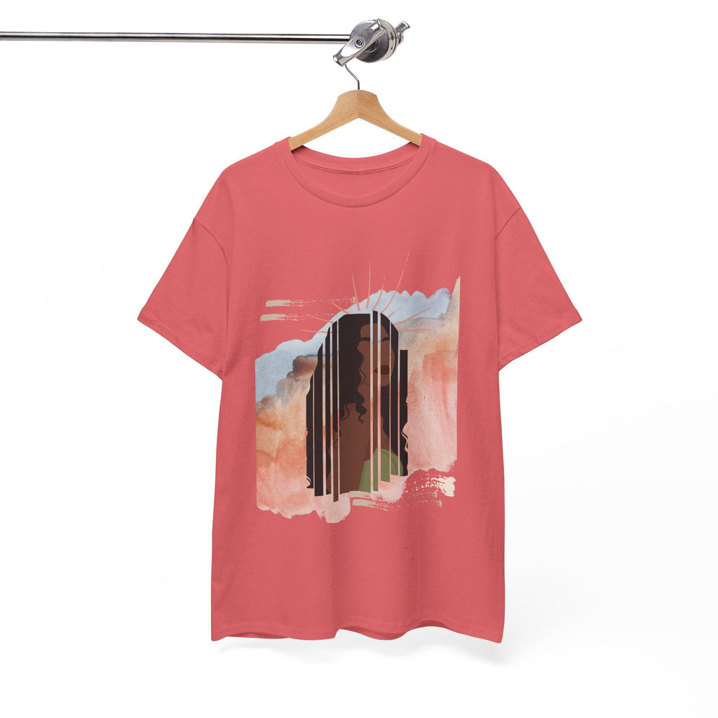 Afrocentric Woman Portrait Tee: Abstract Celestial Empowerment Shirt