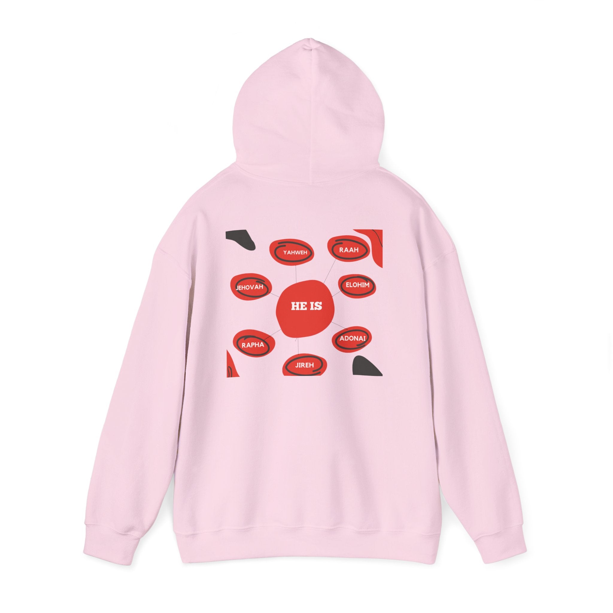 God Names Unisex Hoodie - Yahweh, El Shaddai, Elohim, Adonai, Jehovah Jireh, Jehovah Rapha, Jehovah Nissi, Jehovah Shalom, Jehovah Raah,