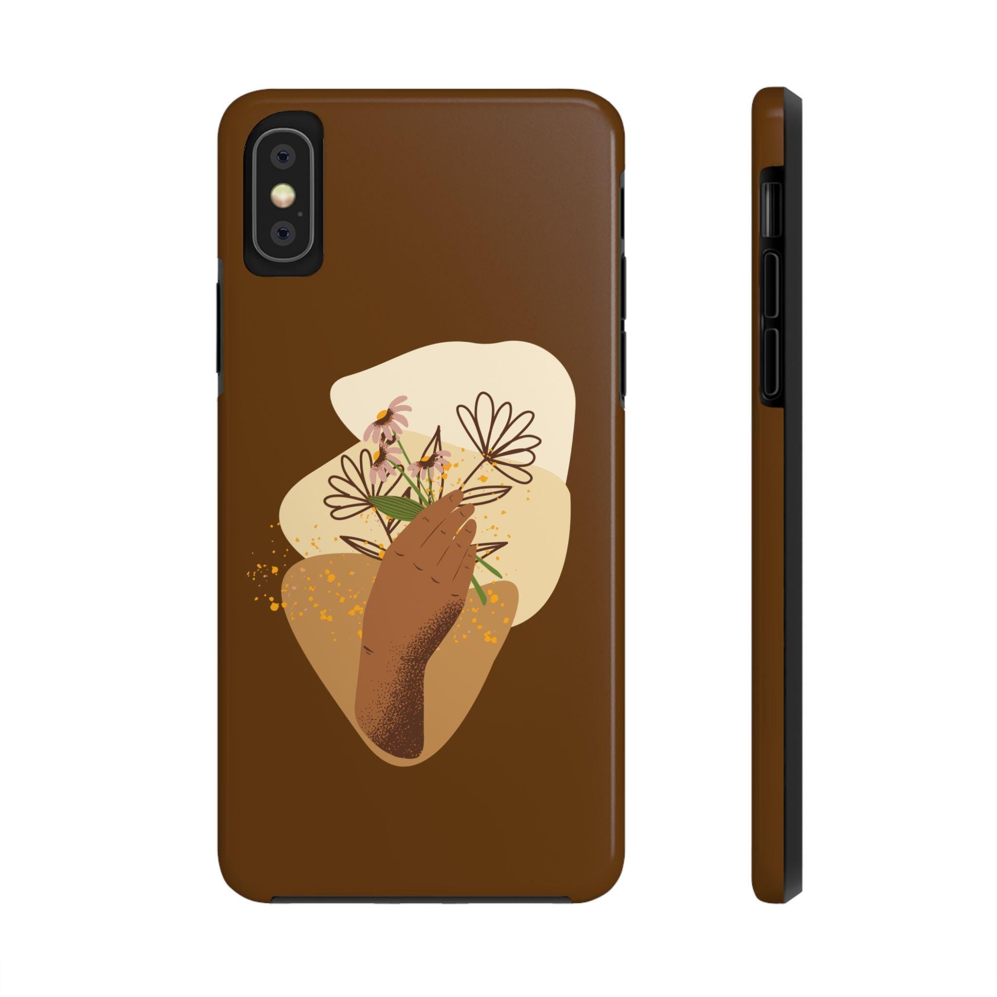 Floral Hand Phone Case: Botanical Tough Phone Cover