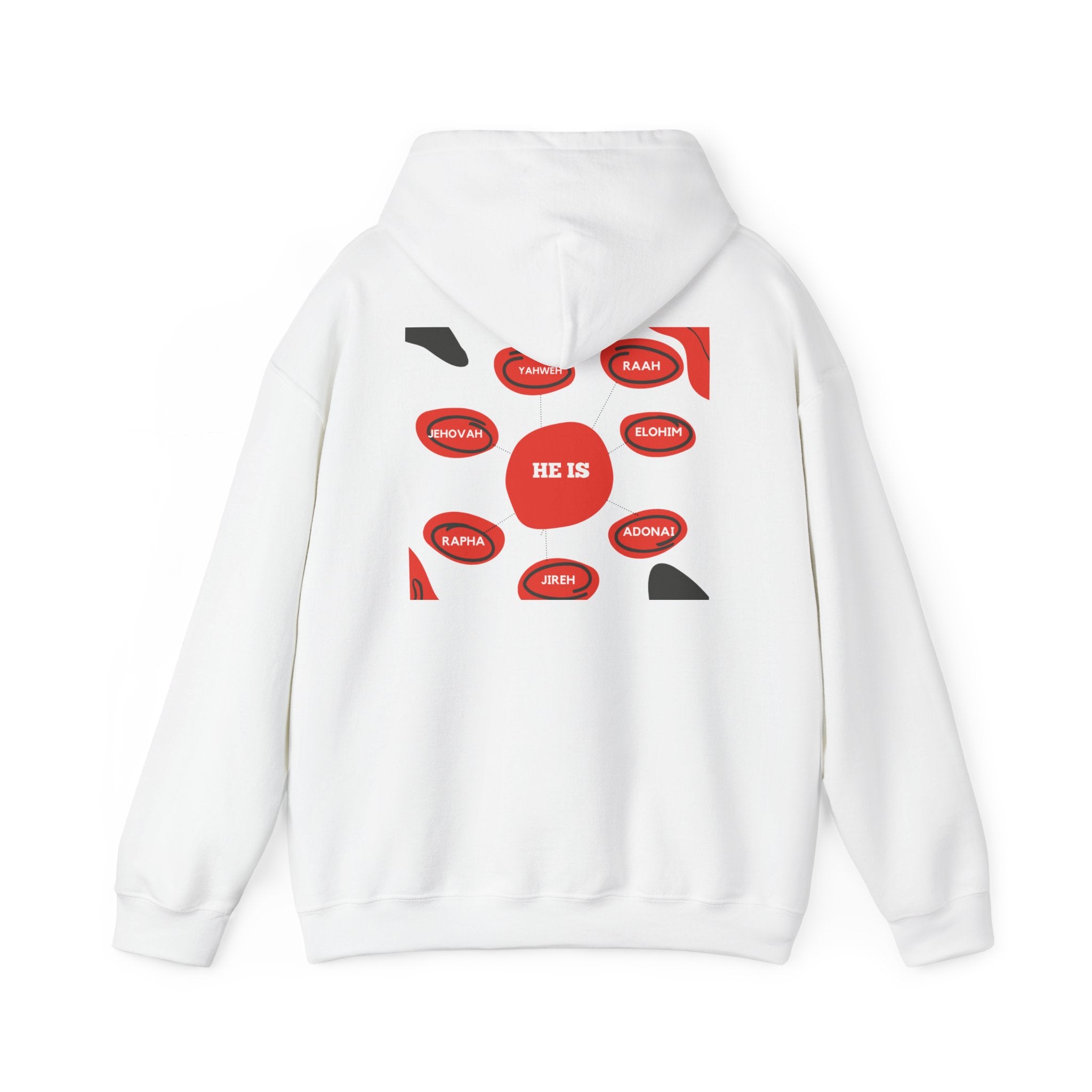 God Names Unisex Hoodie - Yahweh, El Shaddai, Elohim, Adonai, Jehovah Jireh, Jehovah Rapha, Jehovah Nissi, Jehovah Shalom, Jehovah Raah,