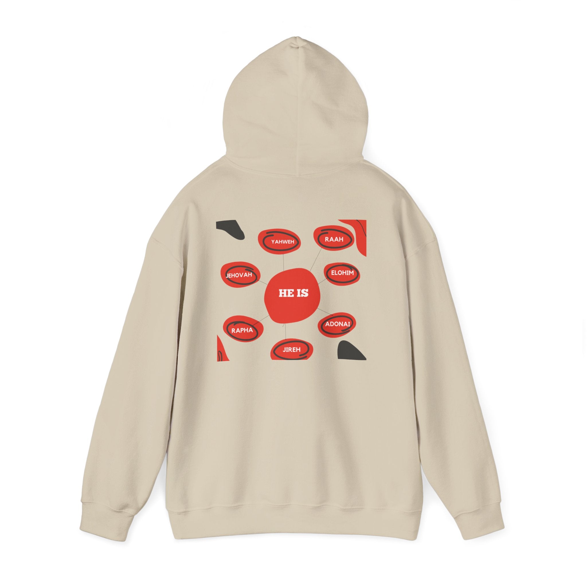 God Names Unisex Hoodie - Yahweh, El Shaddai, Elohim, Adonai, Jehovah Jireh, Jehovah Rapha, Jehovah Nissi, Jehovah Shalom, Jehovah Raah,