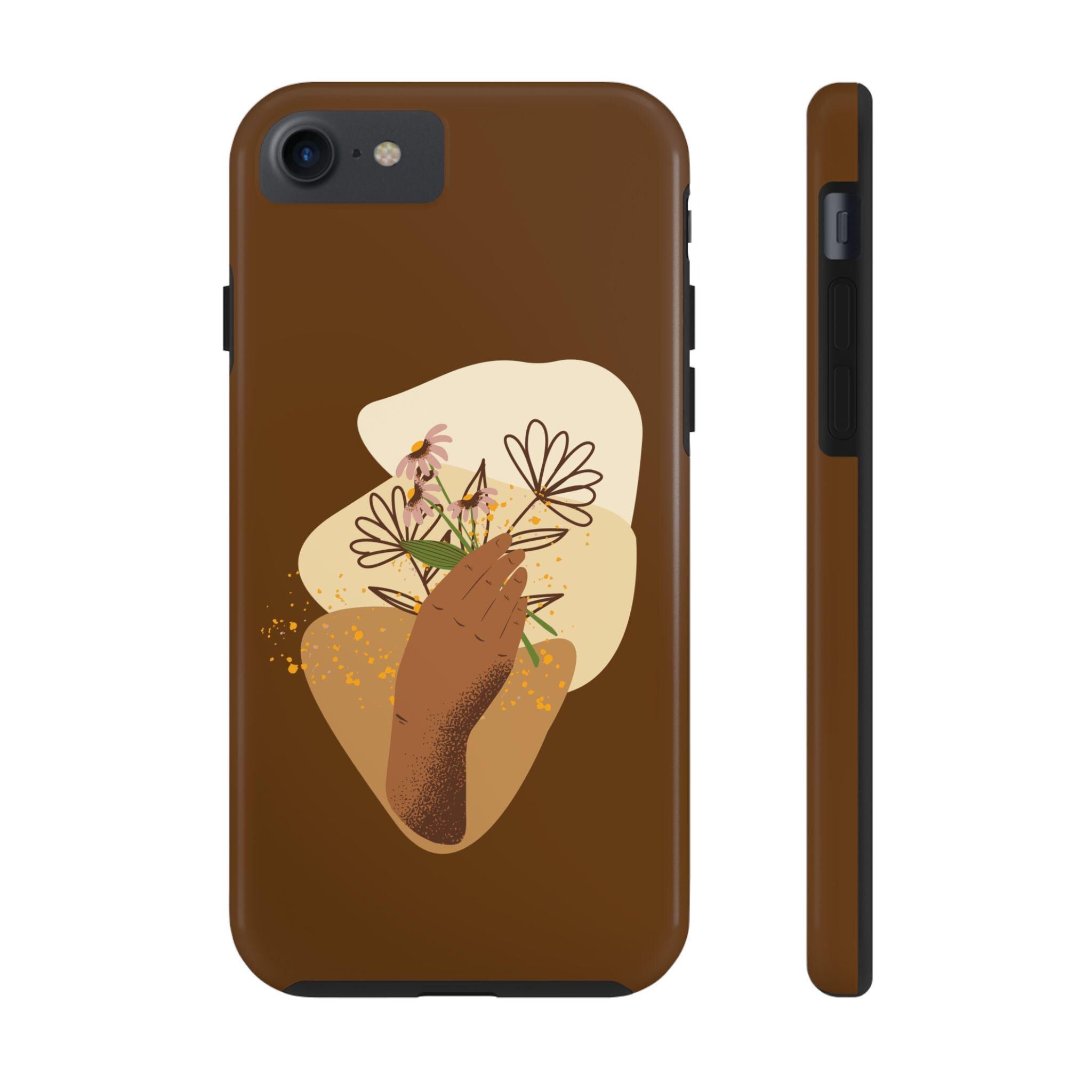 Floral Hand Phone Case: Botanical Tough Phone Cover