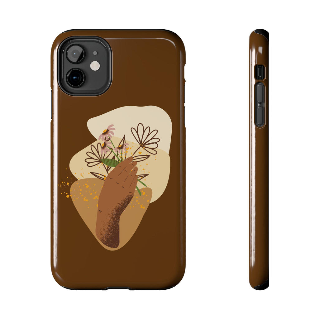 Floral Hand Phone Case: Botanical Tough Phone Cover
