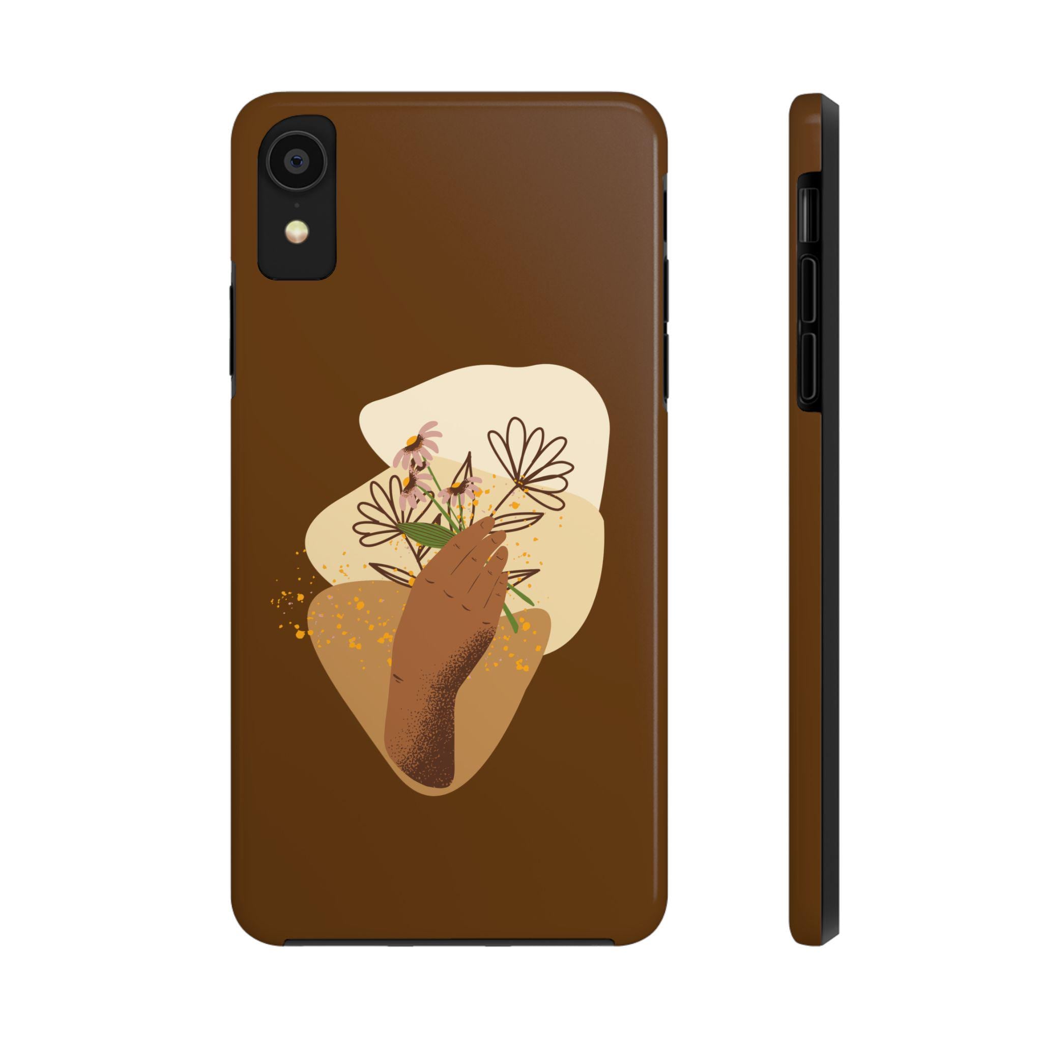 Floral Hand Phone Case: Botanical Tough Phone Cover